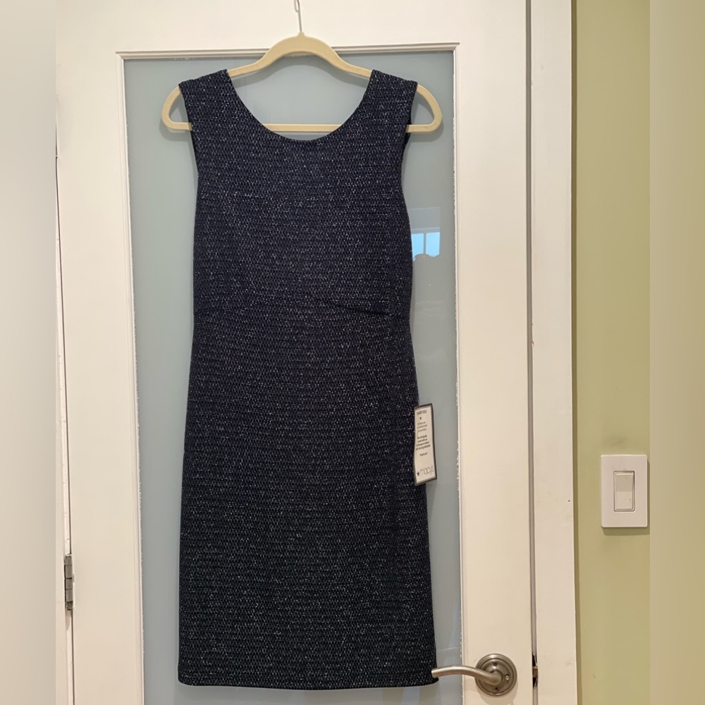 Jessica Howard Women's Sleeveless Side-Tuck Sheath Dress - Navy - Size 10 New